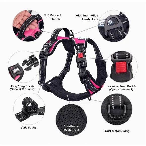 NWOT POYPET No Pull adjustable Pink Dog Harness, Size:medium - Picture 6 of 11